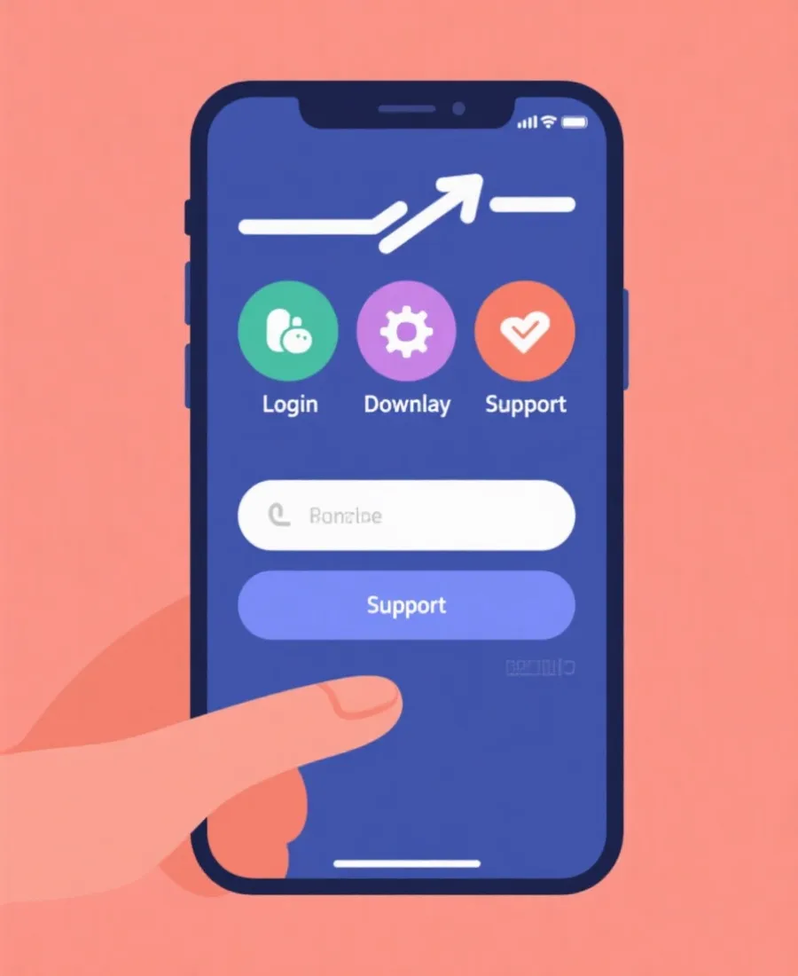 登录下载与支持流程示意